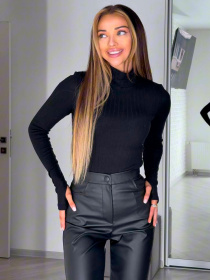 Жіночі брюки із еко-шкіри на флісі, Чорний Uaclothes (like15539) модель like15539-chernj Фото