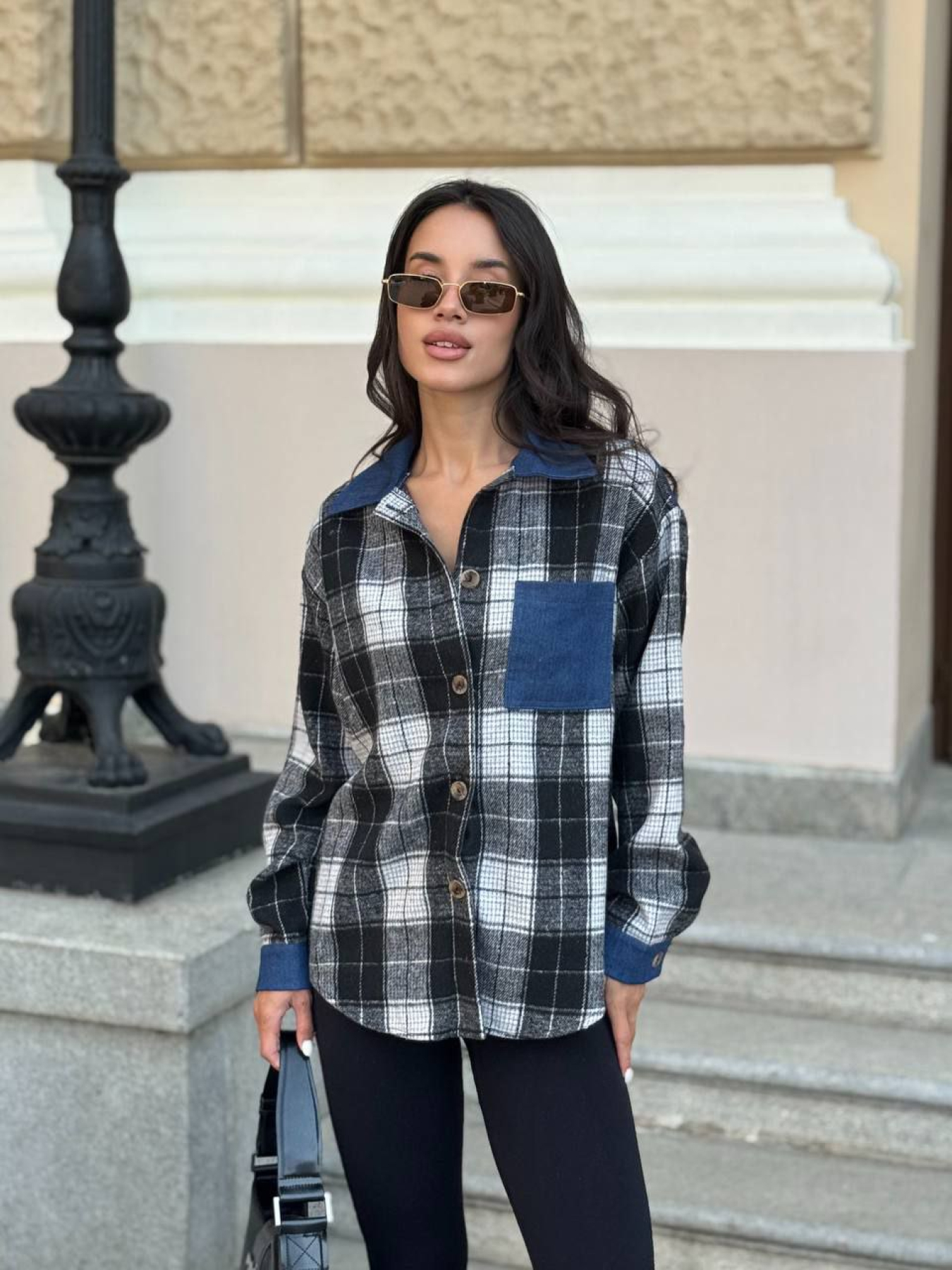 Сорочка в клітинку Uaclothes модель like15509-chernj Фото