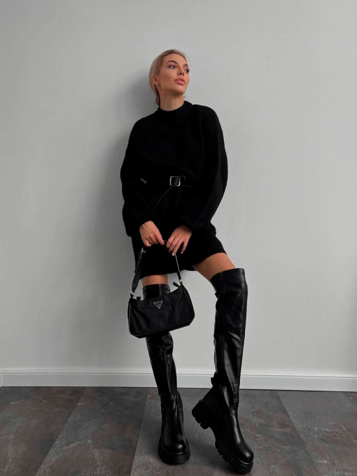 Жіноча ангорова міні сукня з паском, Чорний Uaclothes (like15492) модель like15492-chernj Фото