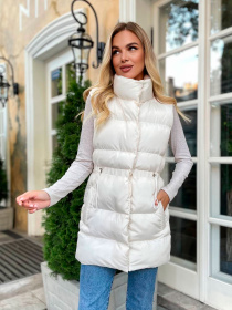 Жіночий подовженний демісезонний жилет, Молочний Uaclothes (like15263) модель like15263-molochnj Фото