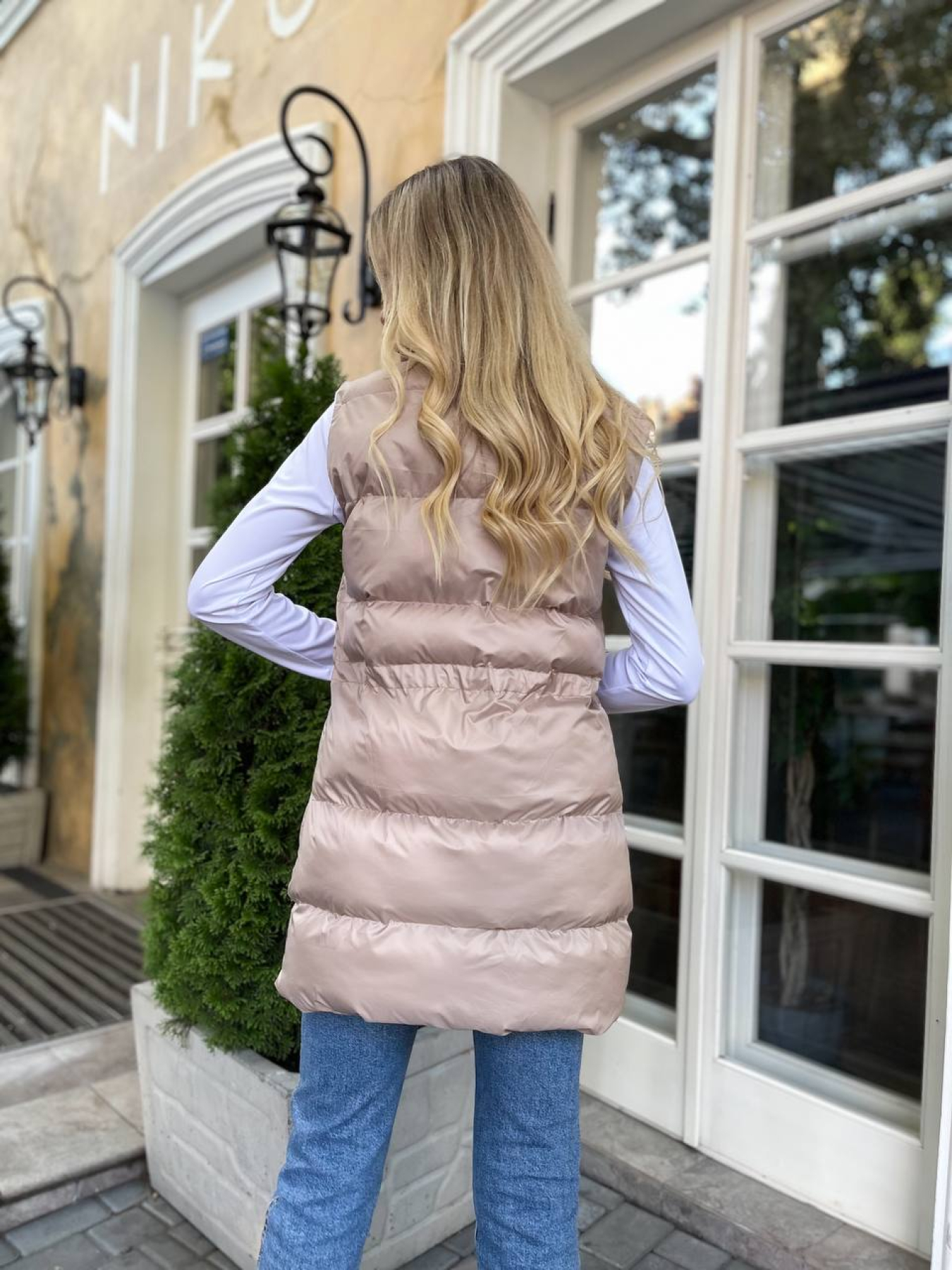 Жіночий подовженний демісезонний жилет, Бежевий Uaclothes (like15263) модель like15263-bezhevj Фото