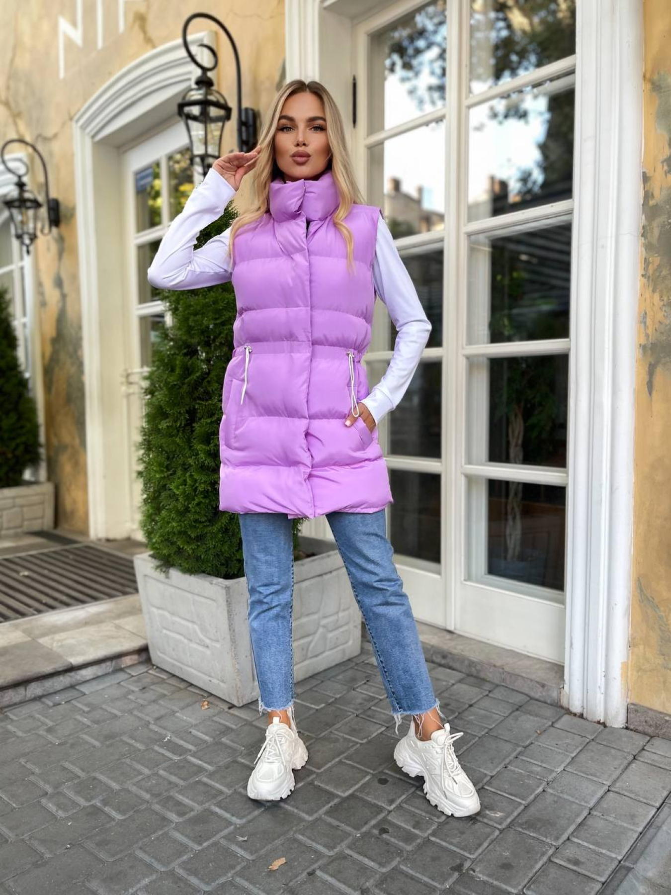 Жіночий подовженний демісезонний жилет, Фіолетовий Uaclothes (like15263) модель like15263-lilovij Фото