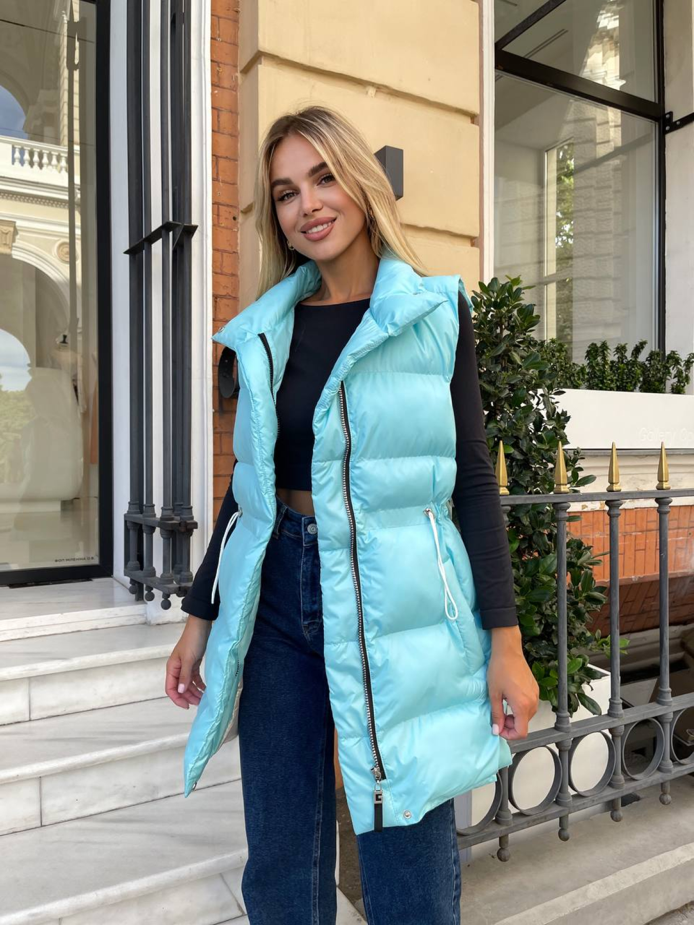 Жіночий подовженний демісезонний жилет, Блакитний Uaclothes (like15263) модель like15263-goluboj Фото