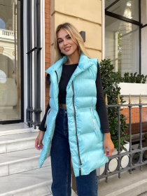 Жіночий подовженний демісезонний жилет, Блакитний Uaclothes (like15263) модель like15263-goluboj Фото