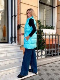 Жіночий подовженний демісезонний жилет, Блакитний Uaclothes (like15263) модель like15263-goluboj Фото
