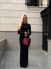 Жіноча класична сукня максі на блискавці, Антрацит Uaclothes (like15239) модель like15239-chernj Фото