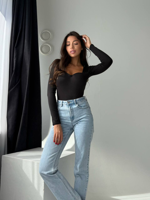 Жіночий однотонний боді з ефектом пуш-ап, Чорний Uaclothes (like15177) модель like15177-chernj Фото