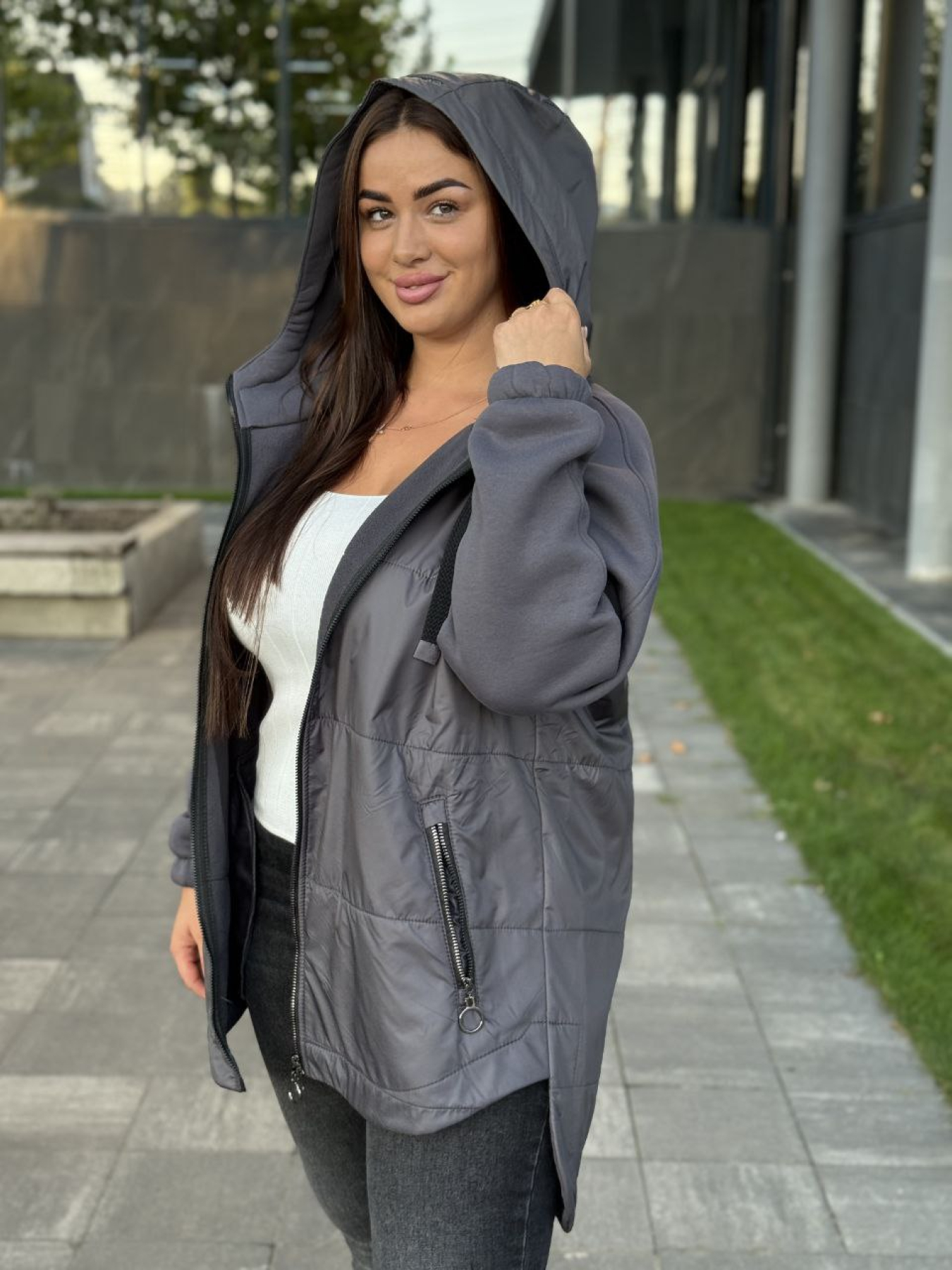 Куртки та дублянки Uaclothes модель like15147-grafitovj Фото