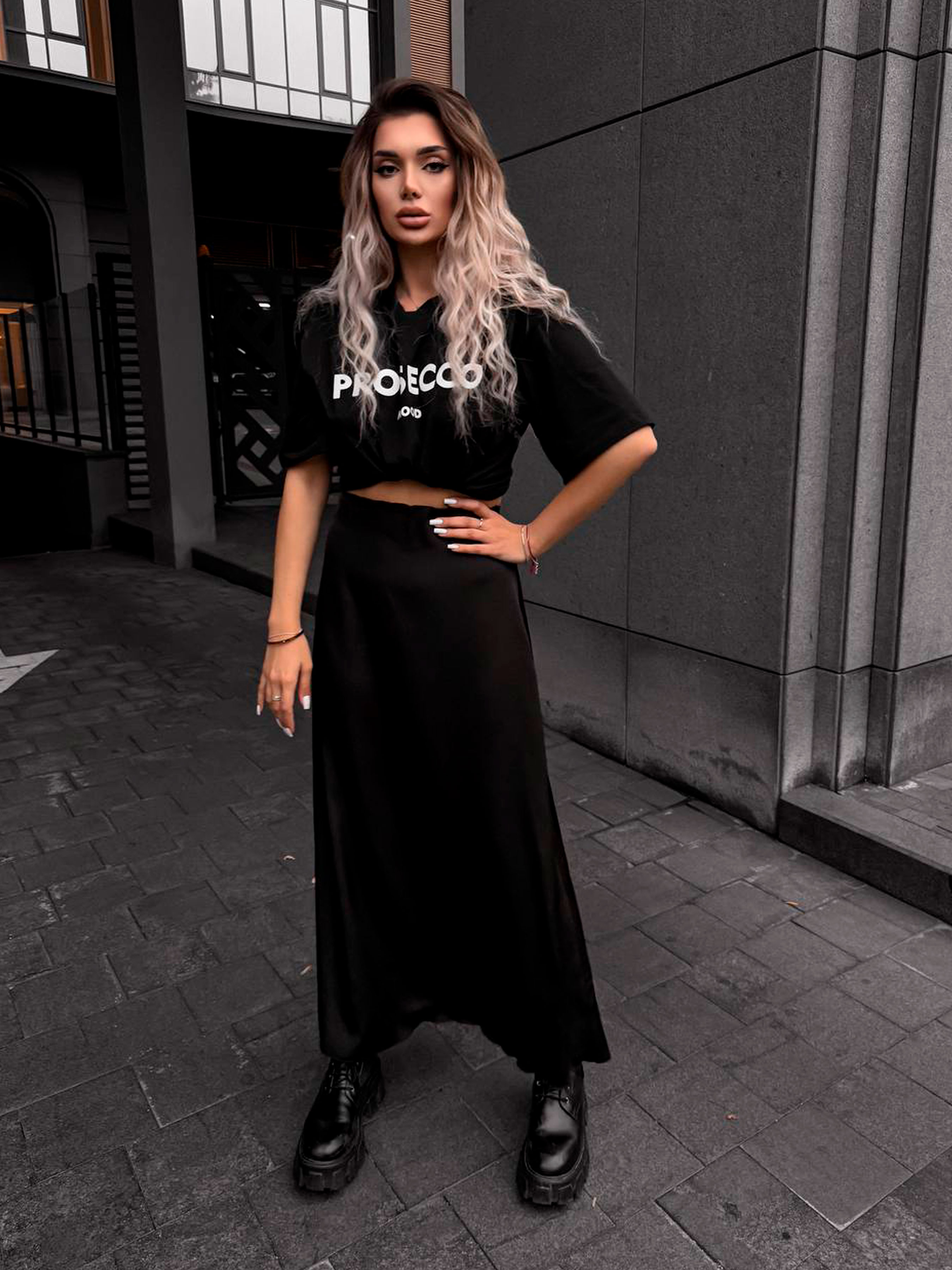 Жіноча Спідниця максі Uaclothes  (like15046-chernj) колір чорний, матеріал софтшел Uaclothes - купити в Україні