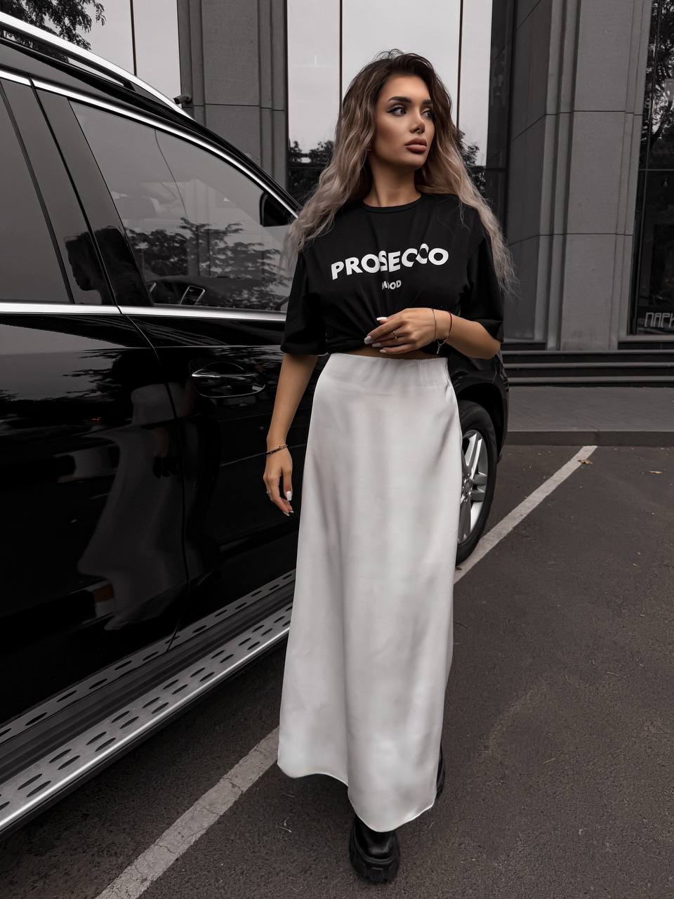 Жіноча Спідниця міді Uaclothes  (like15046-molochnj) колір молочний, матеріал софтшел Uaclothes - купити в Україні