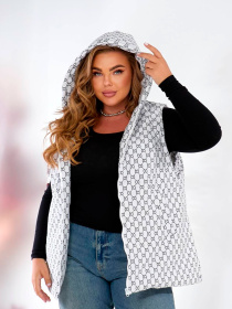 Жіночий демісезонний жилет з капюшоном, Молочний Uaclothes (like15001) модель like15001-molochnj Фото