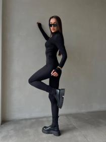 Жіночий еластичний комбінезон на флісі, Чорний Uaclothes (like14886) модель like14886-chernj Жіночий еластичний комбінезон на флісі, Чорний Uaclothes (like14886) модель like14886-chernj Фото