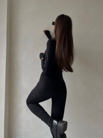 Жіночий еластичний комбінезон на флісі, Чорний Uaclothes (like14886) модель like14886-chernj Жіночий еластичний комбінезон на флісі, Чорний Uaclothes (like14886) модель like14886-chernj Фото