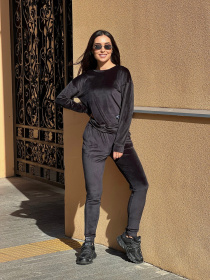 Жіночий спортивний велюровий костюм (светр+штани), Чорний Uaclothes (like14846) модель like14846-chernj Фото