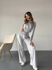 Жіночий велюровий костюм на змійці (худі+штани), Сірий Uaclothes (like14672) модель like14672-serj Фото