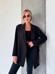 Жіночий подовжений піджак з паском, Чорний Uaclothes (like14527) модель like14527-chernj Фото
