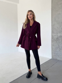 Жіночий подовжений піджак з паском, Бордовий Uaclothes (like14527) модель like14527-bordovj Фото