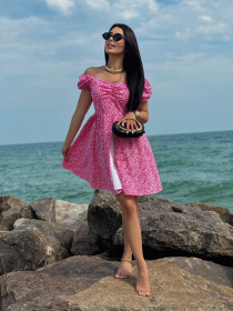 Жіноча літня міні сукня з коротким рукавом, Малиновий Uaclothes (like14064) модель like14064-malinovj Фото