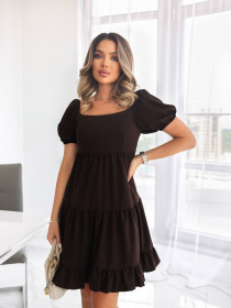 Жіноча класична міні сукня вільного крою, Коричневий Uaclothes (like14025) модель like14025-korichnevj Фото