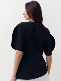 Чорний топ із об'ємними рукавами Top Élan модель 413 Чорний топ із об'ємними рукавами Top Élan модель 413 Фото