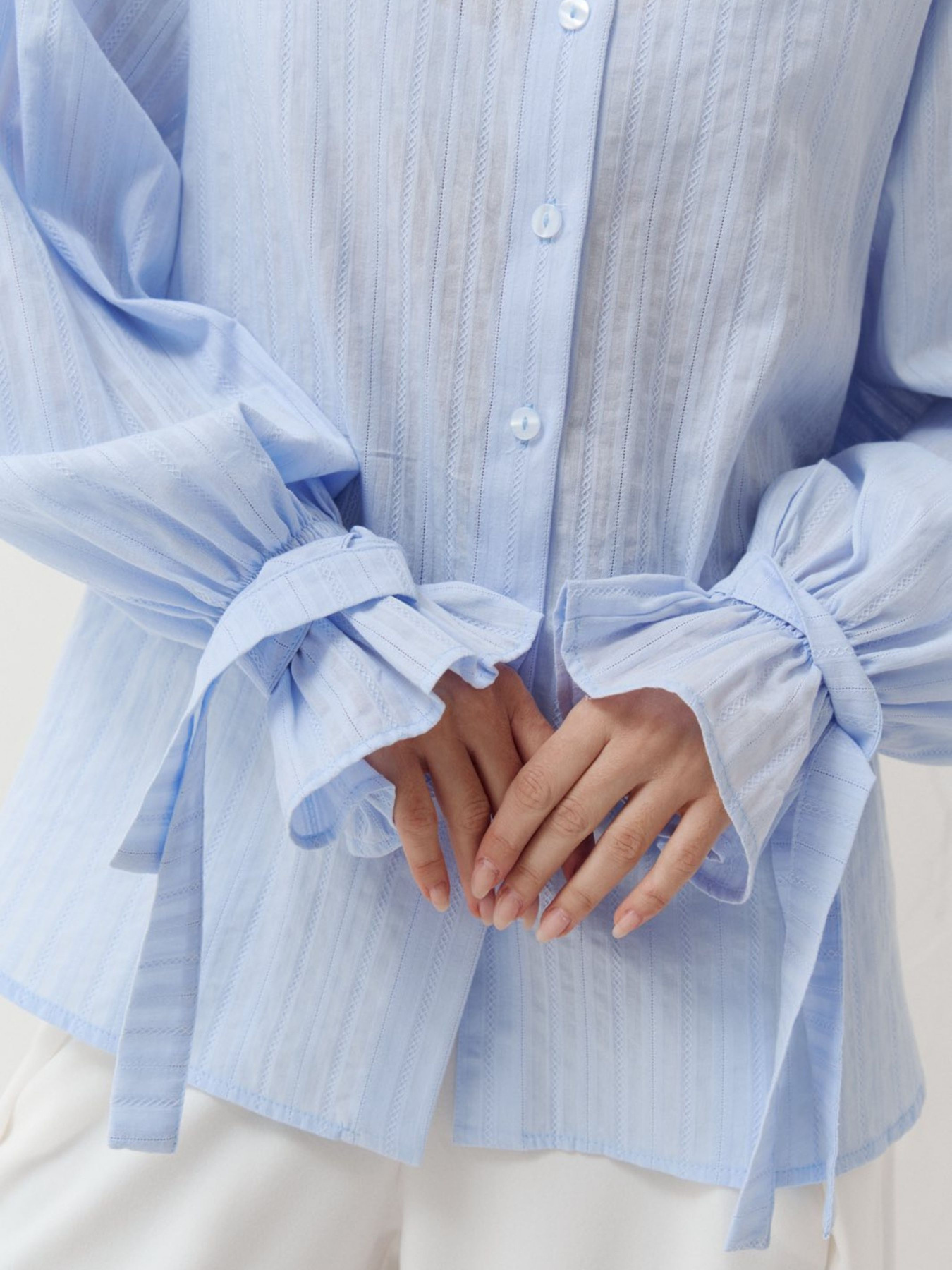 Голубая рубашка из 100% хлопка Aura модель 409 Фото