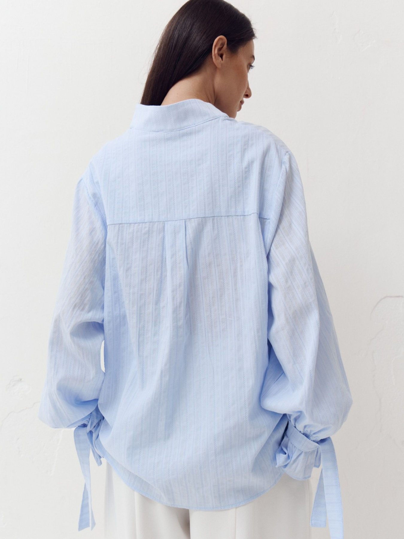 Голубая рубашка из 100% хлопка Aura модель 409 Фото