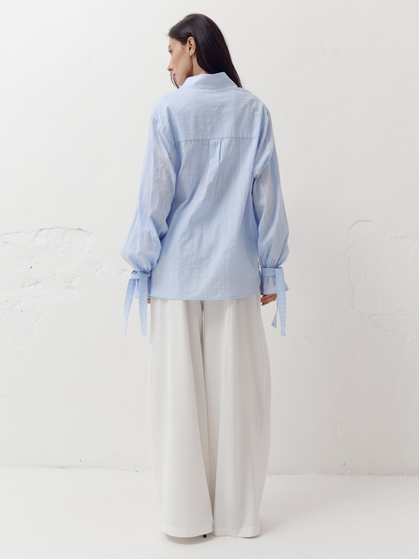 Голубая рубашка из 100% хлопка Aura модель 409 Фото