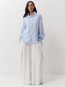 Голубая рубашка из 100% хлопка Aura модель 409 Фото