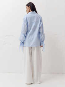 Голубая рубашка из 100% хлопка Aura модель 409 Фото