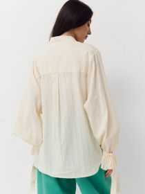 Оверсайз сорочка зі 100% бавовни Aura у кремовому кольорі. модель 409 Фото