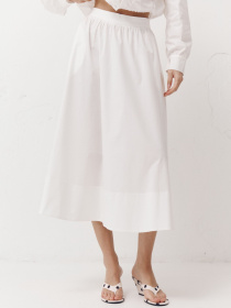 Біла спідниця з кишенями з котону «Lil Skirt» модель 351 Фото