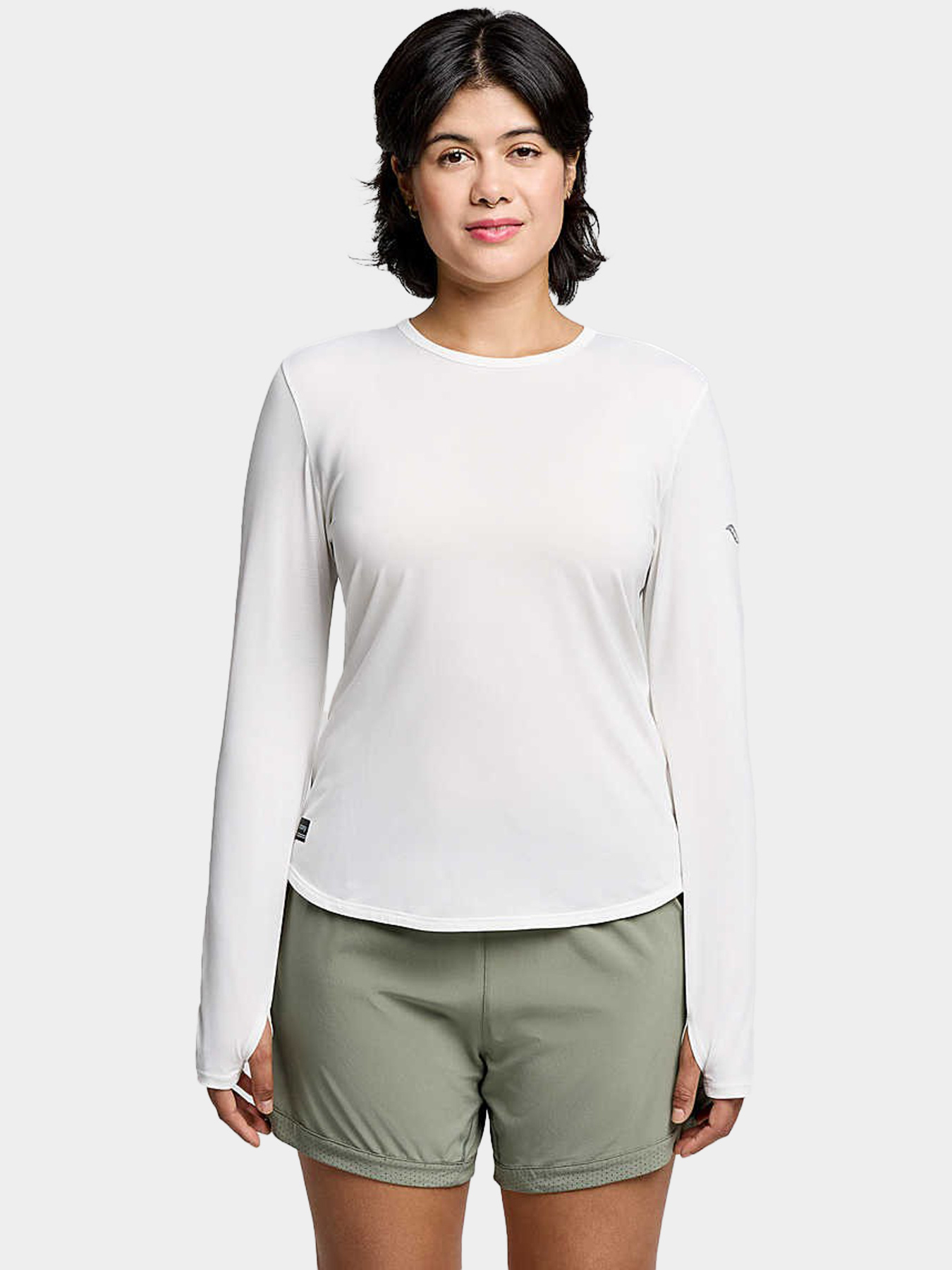 Женский лонгслив Saucony STOPWATCH LONG SLEEVE модель SAW800486-WH Фото