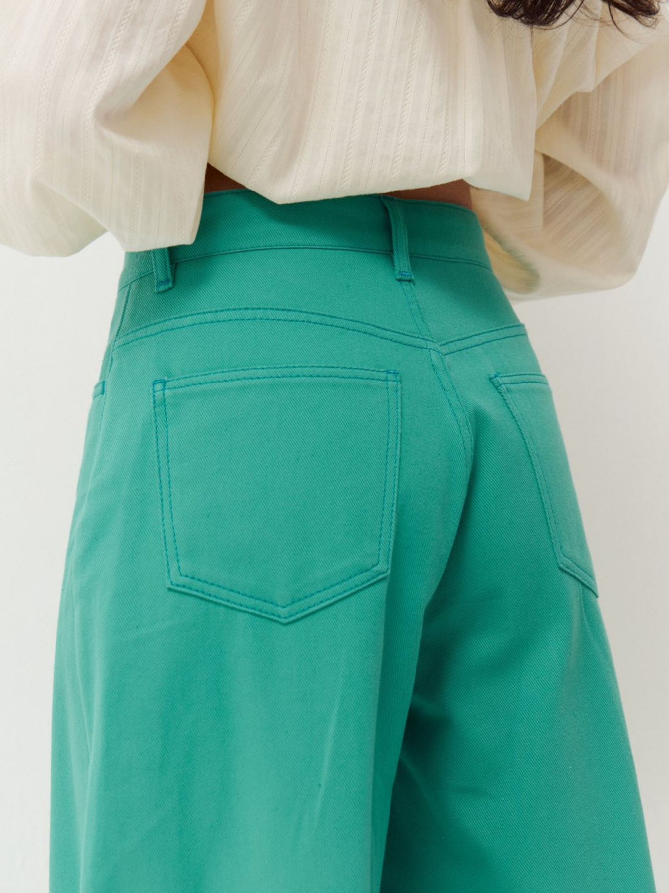 Бірюзові жіночі джинси-бочки Light Form модель 420 Фото