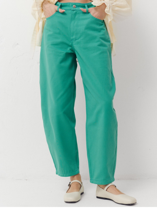 Бірюзові жіночі джинси-бочки Light Form модель 420 Фото