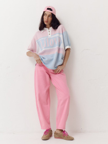 Рожеві жіночі джинси-бочки Light Form модель 420 Рожеві жіночі джинси-бочки Light Form модель 420 Фото