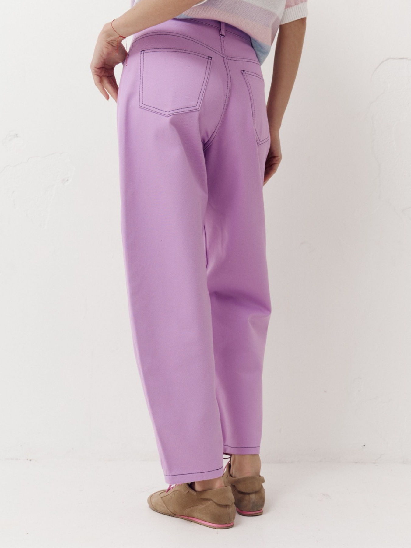 Бузкові жіночі джинси-бочки Light Form модель 420 Фото