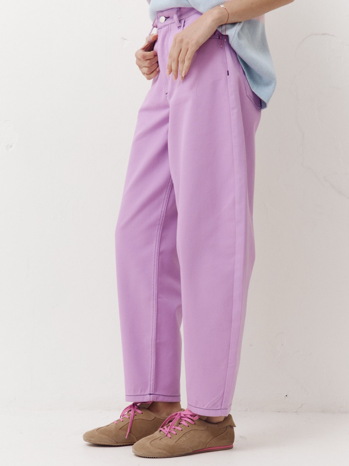 Бузкові жіночі джинси-бочки Light Form модель 420 Фото