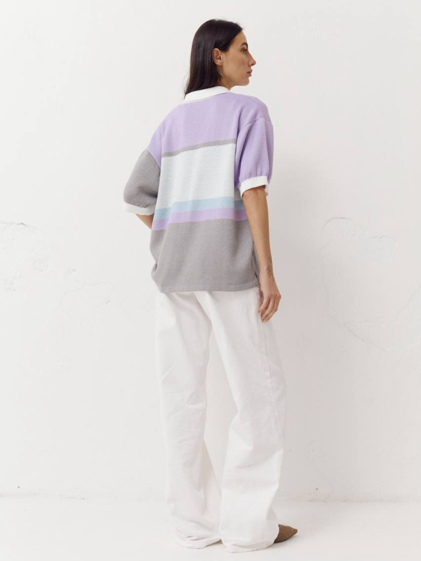 Женская футболка поло из трикотажа Jacquard mood модель 418 Женская футболка поло из трикотажа Jacquard mood модель 418 Фото