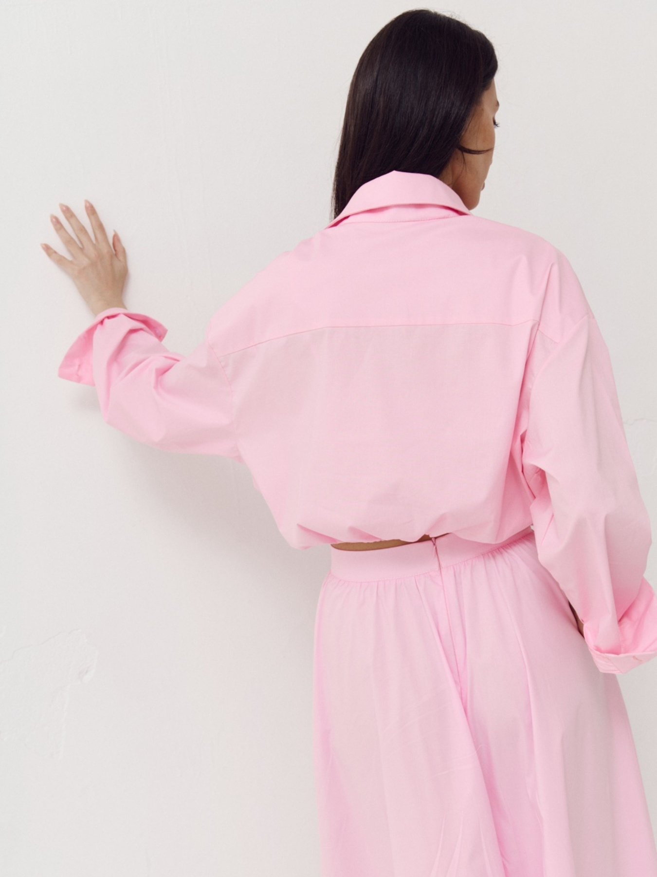 Розовая рубашка с резинкой на поясе Shirt Pure модель 410 Фото
