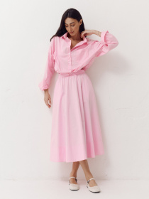 Розовая рубашка с резинкой на поясе Shirt Pure модель 410 Фото