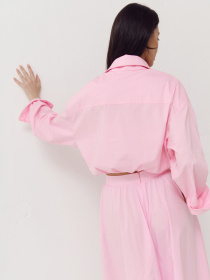 Розовая рубашка с резинкой на поясе Shirt Pure модель 410 Фото