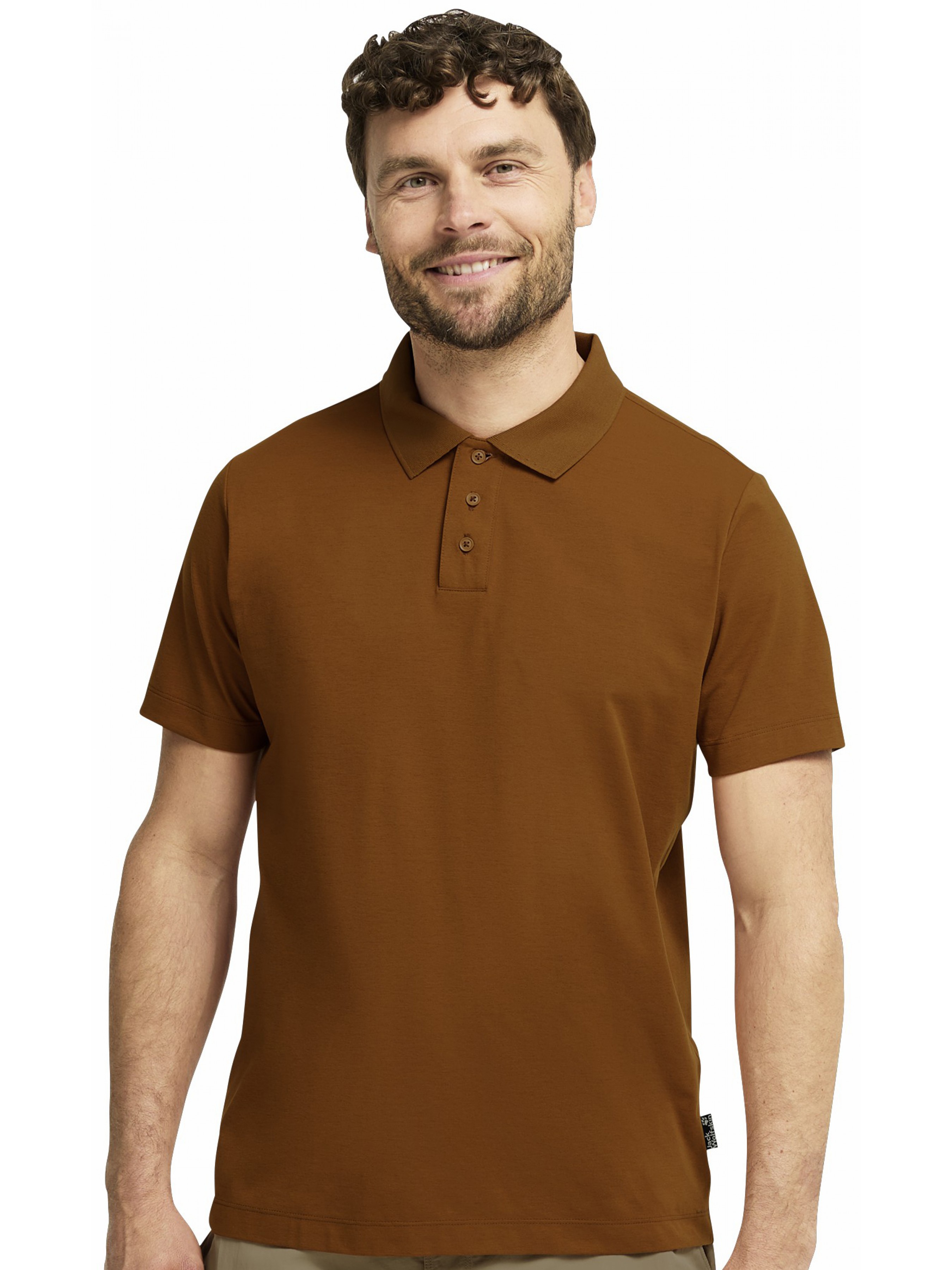 Чоловіче Поло Jack Wolfskin  (8ceae3e4-30c2-11f0-ad15-0050568cbfcf) колір коричневий, матеріал поліестер