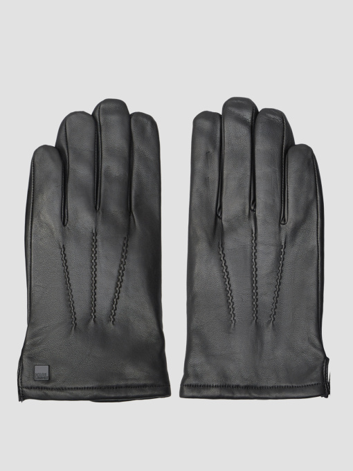 Мужские черные кожаные перчатки модель 544443.815400;990 Фото
