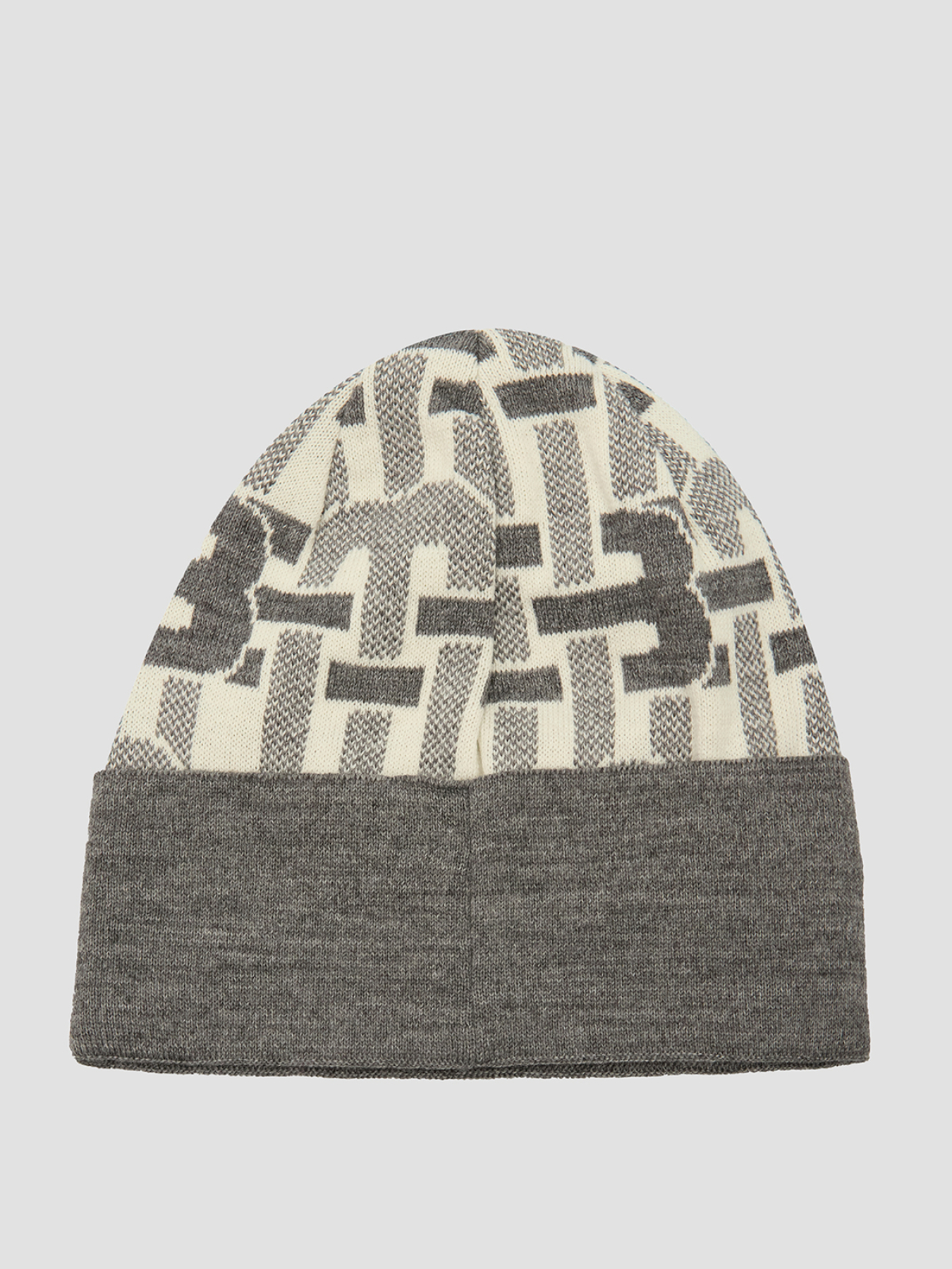 Женская серая шерстяная шапка с узором модель L5B002XXMSLA;GRPN Фото