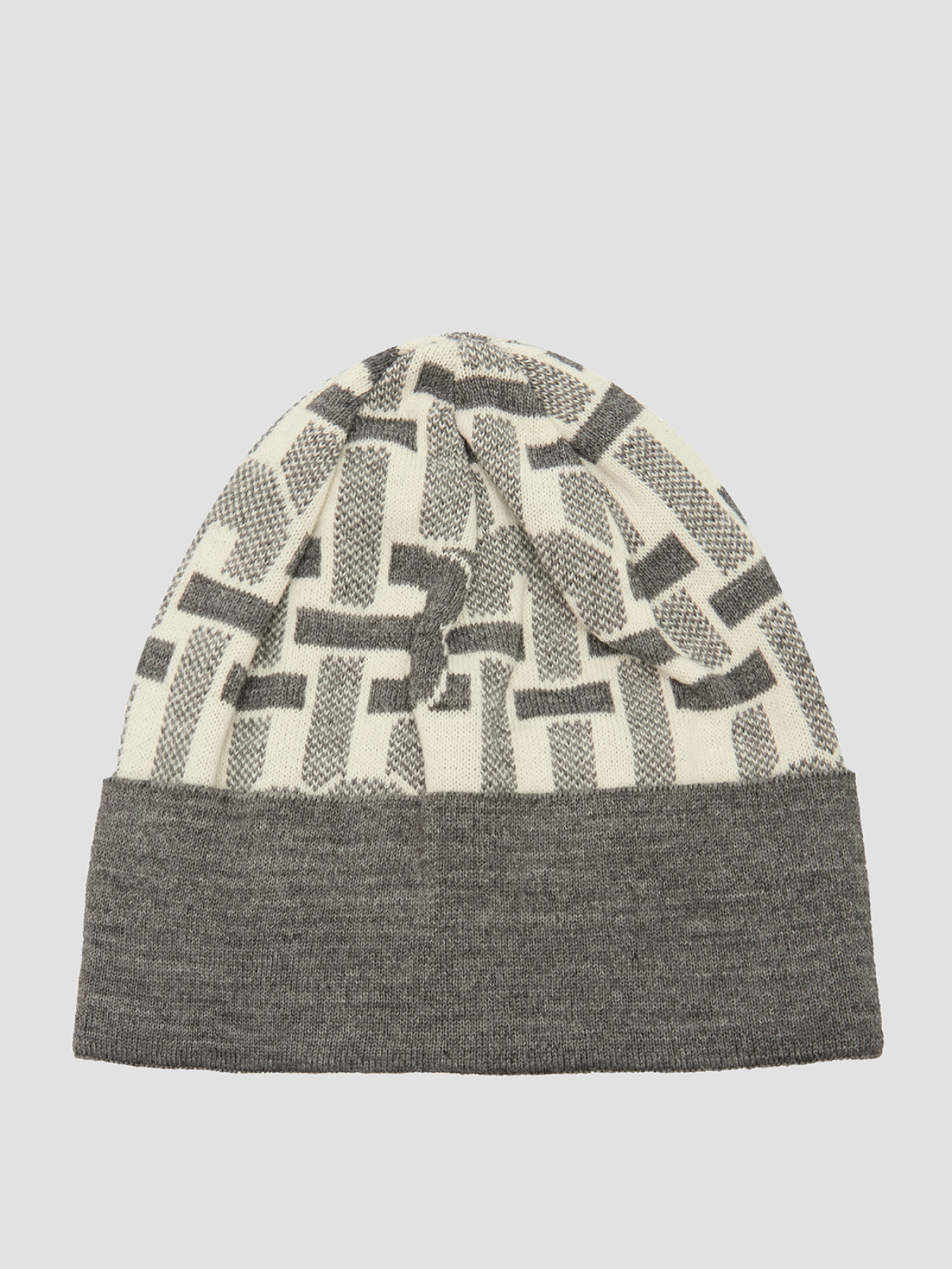 Женская серая шерстяная шапка с узором модель L5B002XXMSLA;GRPN Фото