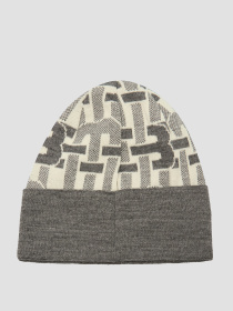 Женская серая шерстяная шапка с узором модель L5B002XXMSLA;GRPN Фото