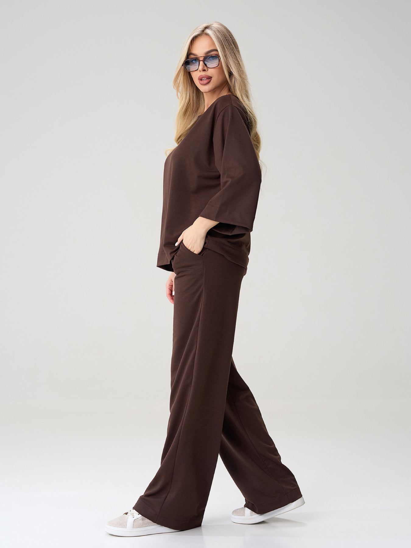 Костюми ISSA Plus модель 14586_темно-коричневый Фото