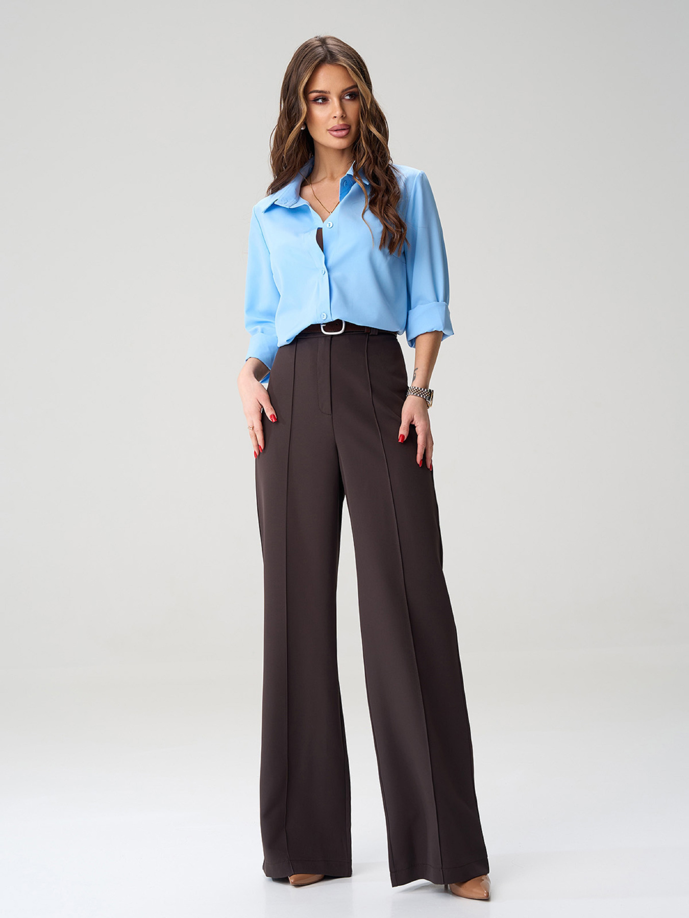 Сорочка повсякденна ISSA Plus модель 14996_голубой Фото