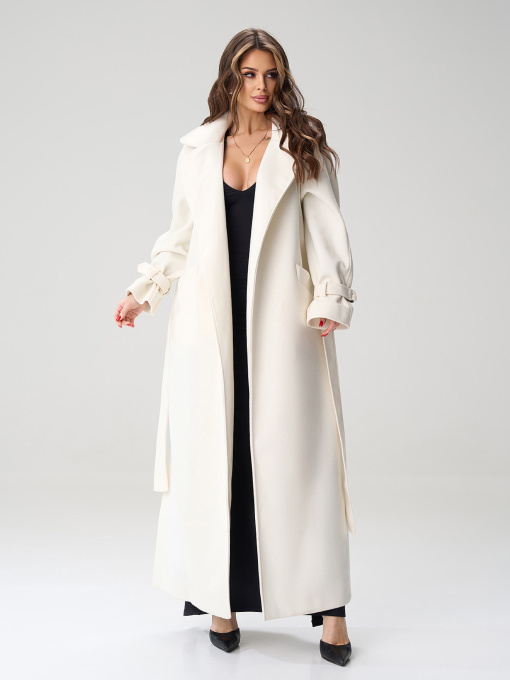 Пальто ISSA Plus модель 15048_молочный Фото