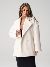 Пальто ISSA Plus модель 15499_молочный Фото